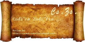 Csánk Zsófia névjegykártya